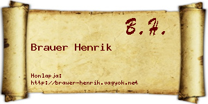 Brauer Henrik névjegykártya